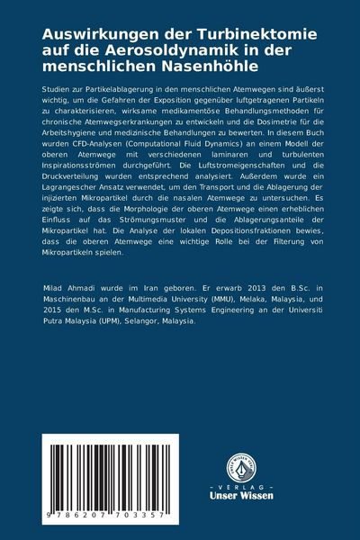 Produktbild: Auswirkungen der Turbinektomie auf die Aerosoldynamik in der menschlichen Nasenh&ouml;hle