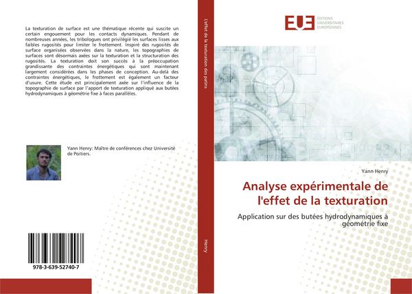Produktbild: Analyse exp&eacute;rimentale de l'effet de la texturation