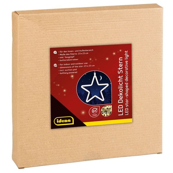 Produktbild: Idena Dekolicht Stern LED warmwei&szlig; 6h Timer 23x23cm