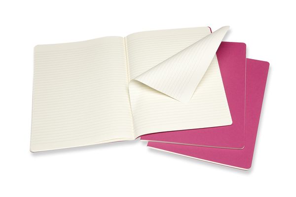 Produktbild: Moleskine Cahier XL, 3er Set, Liniert, Kinetisches Pink