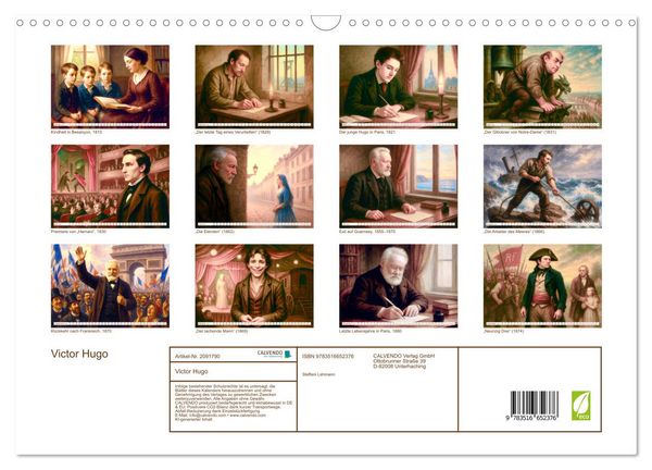 Produktbild: Victor Hugo (Wandkalender 2026 DIN A3 quer), CALVENDO Monatskalender