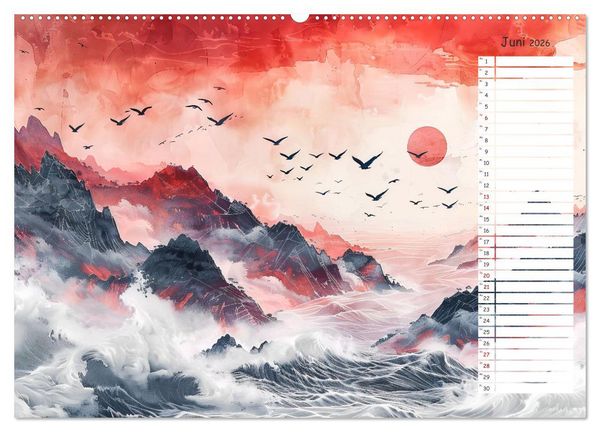 Produktbild: Chinas Harmonie - Terminplaner mit Landschaften und Symbolen (Wandkalender 2026 DIN A2 quer), CALVENDO Monatskalender