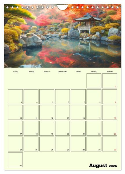 Produktbild: Im japanischen Garten. Zauberhafte Illustrationen (Wandkalender 2026 DIN A4 hoch), CALVENDO Monatskalender