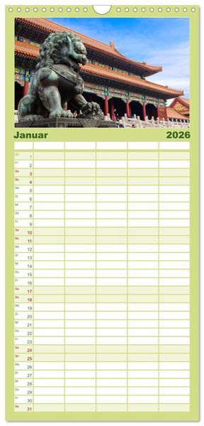 Produktbild: Familienplaner 2026 - Peking - Die faszinierende Hauptstadt Chinas. mit 5 Spalten (Wandkalender, 21 x 45 cm) CALVENDO