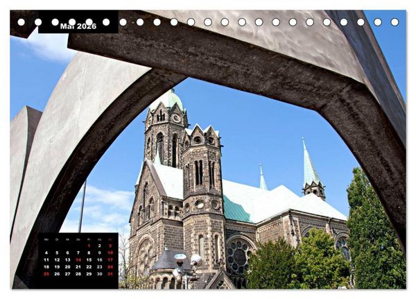 Produktbild: Architektur - Bauwerke mit k&uuml;nstlerischer Gestaltung (Tischkalender 2026 DIN A5 quer), CALVENDO Monatskalender