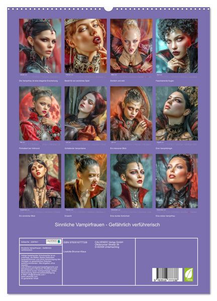 Produktbild: Sinnliche Vampirfrauen - Gef&auml;hrlich verf&uuml;hrerisch (hochwertiger Premium Wandkalender 2027 DIN A2 hoch), Kunstdruck in Hochglanz