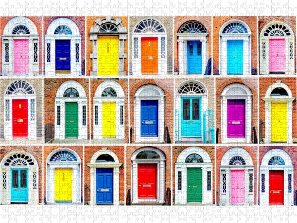 Produktbild: CALVENDO Puzzle Bunte T&uuml;ren | 1000 Teile Lege-Gr&ouml;&szlig;e 64x48cm Foto-Puzzle f&uuml;r gl&uuml;ckliche Stunden