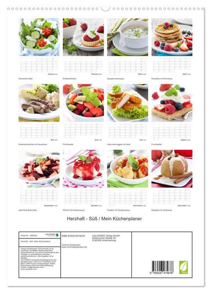 Produktbild: Herzhaft - S&uuml;&szlig; / Mein K&uuml;chenplaner (hochwertiger Premium Wandkalender 2026 DIN A2 hoch), Kunstdruck in Hochglanz