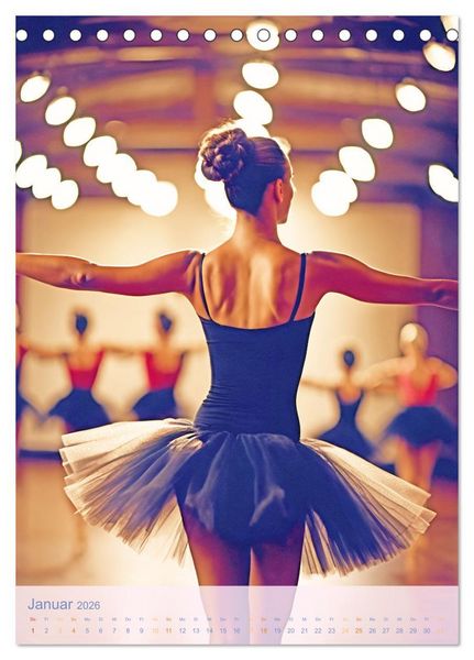 Produktbild: Mit Tutu und Spitzenschuhen Impressionen aus dem Ballett (Tischkalender 2026 DIN A5 hoch), CALVENDO Monatskalender