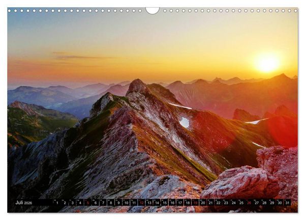 Produktbild: Allg&auml;uer Bergblicke - Frei f&uuml;hlen, frei denken, loslassen... (Wandkalender 2026 DIN A3 quer), CALVENDO Monatskalender