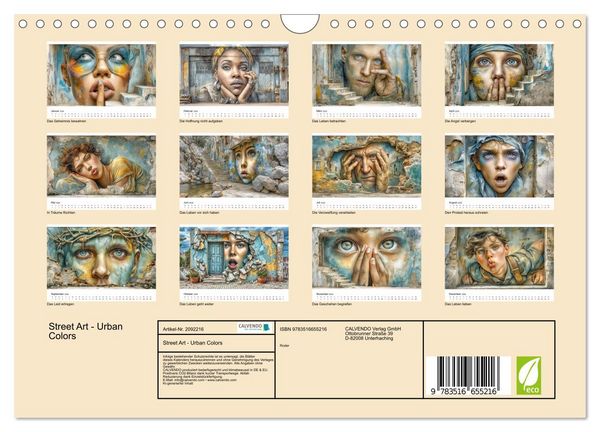 Produktbild: Street Art - Urban Colors (Wandkalender 2026 DIN A4 quer), CALVENDO Monatskalender