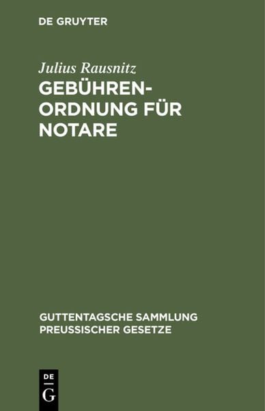 Produktbild: Geb&uuml;hrenordnung f&uuml;r Notare
