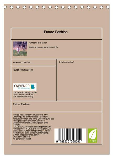Produktbild: Future Fashion (Tischkalender 2026 DIN A5 hoch), CALVENDO Monatskalender