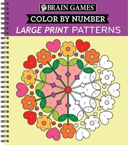 Produktbild: Brain Games - Color by Number - Large Print: Patterns (Stress Free Coloring Book)