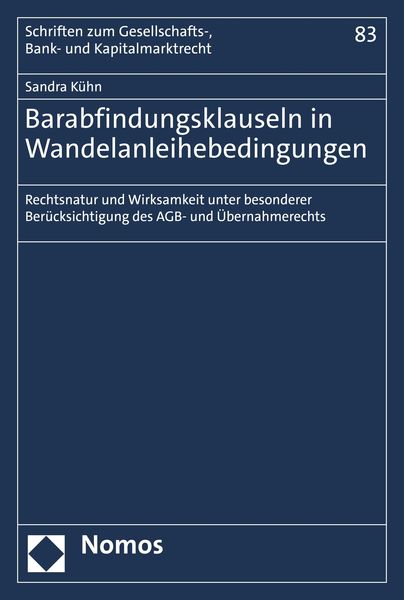 Produktbild: Barabfindungsklauseln in Wandelanleihebedingungen