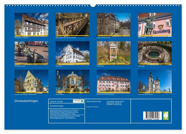 Produktbild: Donaueschingen (hochwertiger Premium Wandkalender 2027 DIN A2 quer), Kunstdruck in Hochglanz