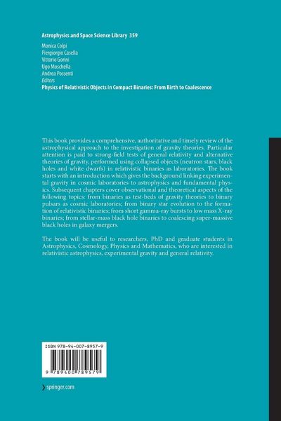 Produktbild: Physics of Relativistic Objects in Compact Binaries: from Birth to Coalescence
