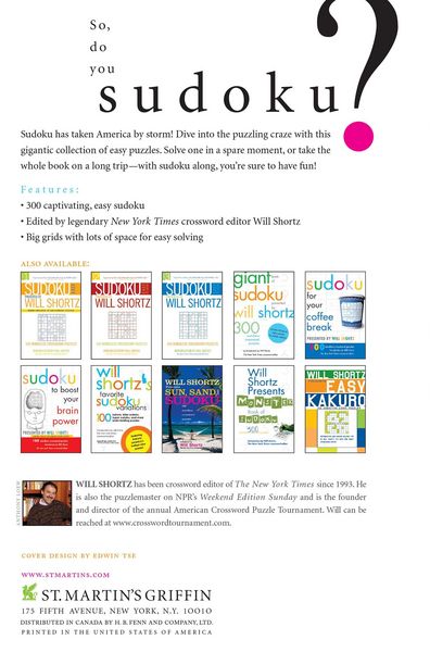Produktbild: Will Shortz Presents the Big Book of Easy Sudoku