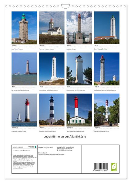Produktbild: Leuchtt&uuml;rme an der Atlantikk&uuml;ste (Wandkalender 2026 DIN A3 hoch), CALVENDO Monatskalender