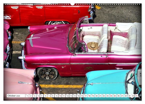 Produktbild: Vogel-Perspektive - Oldtimer in Havanna (hochwertiger Premium Wandkalender 2026 DIN A2 quer), Kunstdruck in Hochglanz