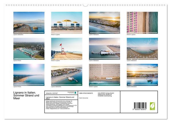 Produktbild: Lignano in Italien. Sommer Strand und Meer (hochwertiger Premium Wandkalender 2027 DIN A2 quer), Kunstdruck in Hochglanz