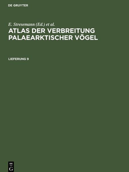 Produktbild: Atlas der Verbreitung palaearktischer V&ouml;gel. Lieferung 9