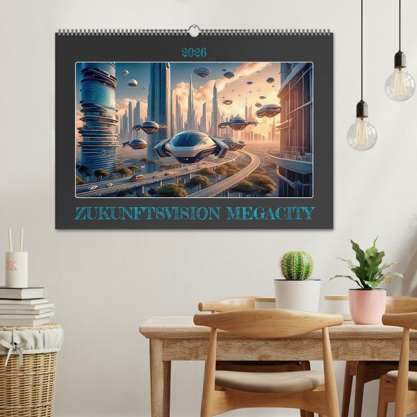 Produktbild: Zukunftsvision Megacity (Wandkalender 2026 DIN A2 quer), CALVENDO Monatskalender