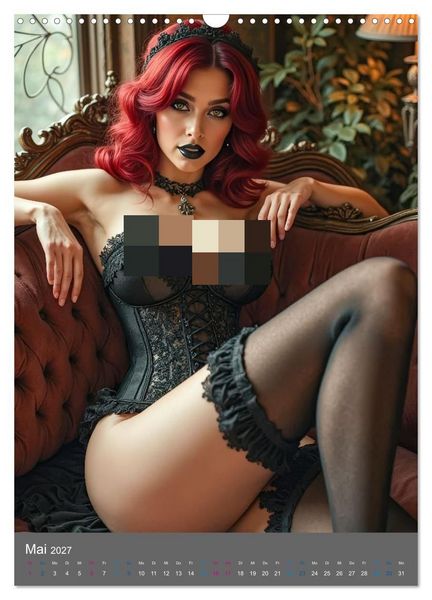 Produktbild: Gothic Dessous Fantasien (Wandkalender 2027 DIN A3 hoch), CALVENDO Monatskalender