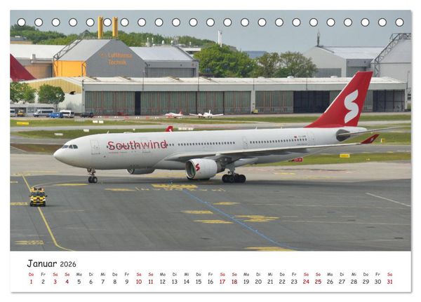Produktbild: Flugzeuge auf Europas Flugh&auml;fen (Tischkalender 2026 DIN A5 quer), CALVENDO Monatskalender