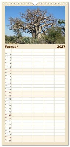 Produktbild: Familienplaner 2027 - Natur und Landschaft. S&uuml;dliches Afrika 2027 mit 5 Spalten (Wandkalender, 21 x 45 cm) CALVENDO