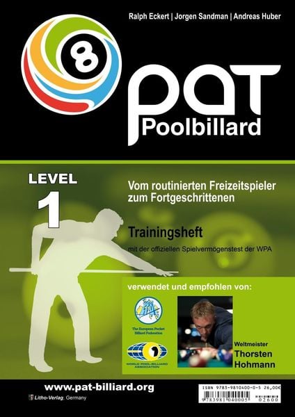 Produktbild: PAT Pool Billard Trainingsheft Stufe 1