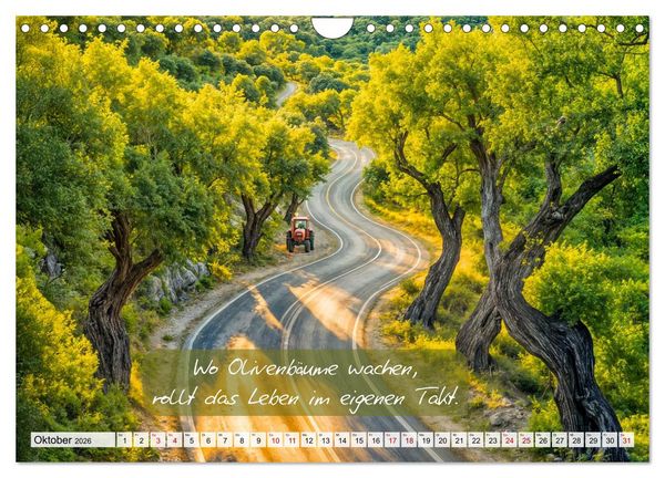 Produktbild: Wege zwischen Asphalt und Himmel - Achtsamkeitskalender mit Weisheiten (Wandkalender 2026 DIN A4 quer), CALVENDO Monatskalender