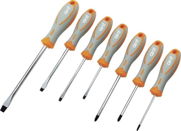 Produktbild: AVIT Werkstatt Schraubendreher-Set 7teilig Schlitz, Plus/Minus
