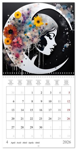Produktbild: Silhouettes myst&eacute;rieuses (Calendrier mural carr&eacute; 2026 30x30 cm) Calendrier double avec une page pour vos prises de notes