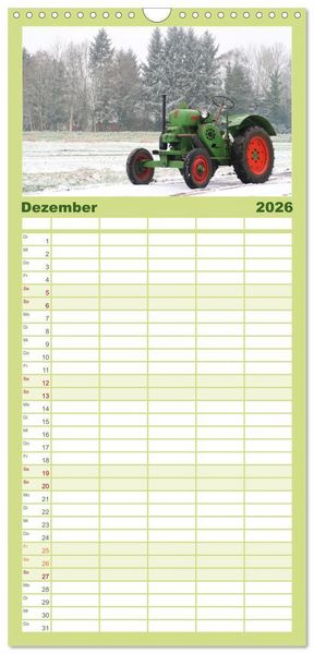 Produktbild: Familienplaner 2026 - Historische Traktoren 2026 mit 5 Spalten (Wandkalender, 21 x 45 cm) CALVENDO