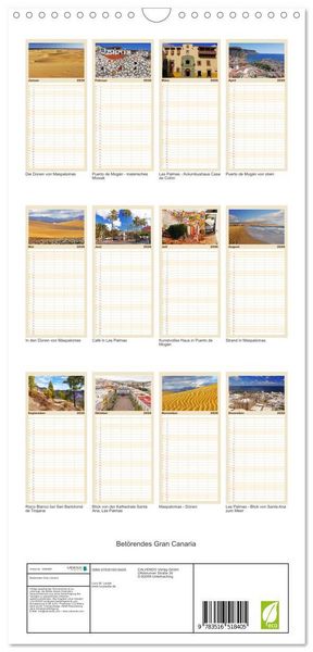 Produktbild: Familienplaner 2026 - Bet&ouml;rendes Gran Canaria mit 5 Spalten (Wandkalender, 21 x 45 cm) CALVENDO