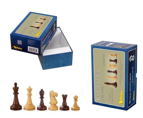 Produktbild: Schachfiguren Augustus, K&ouml;nigsh&ouml;he 100 mm, gewichtet, in Setup Box