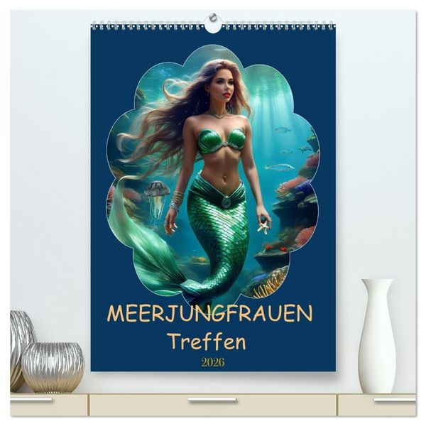 Produktbild: MEERJUNGFRAUEN Treffen (hochwertiger Premium Wandkalender 2026 DIN A2 hoch), Kunstdruck in Hochglanz