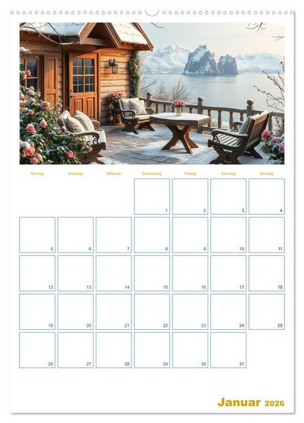 Produktbild: Cottagetr&auml;ume - Ein Jahr voller l&auml;ndlicher Magie (Wandkalender 2026 DIN A2 hoch), CALVENDO Monatskalender
