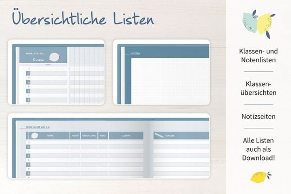 Produktbild: Mein Lehrerplaner A5+ &ndash; Hardcover &ndash; Lehrerkalender f&uuml;r das Schuljahr 2026/2027 &ndash; Zitronentanz