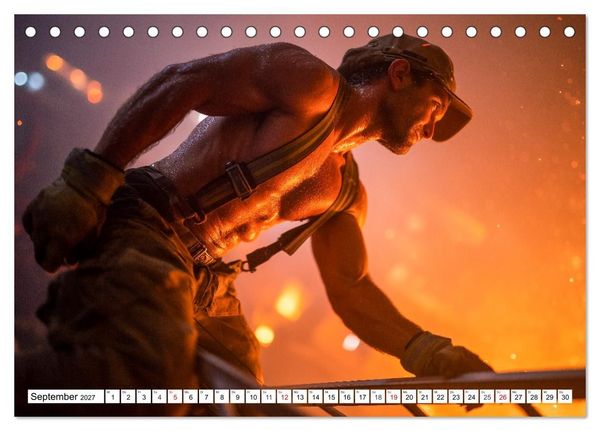 Produktbild: Feuerwehrm&auml;nner - Sexy K&ouml;rper und hei&szlig;e Flammen (Tischkalender 2027 DIN A5 quer), CALVENDO Monatskalender