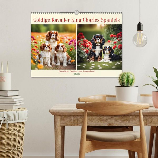 Produktbild: Goldige Kavalier King Charles Spaniels (Wandkalender 2026 DIN A3 quer), CALVENDO Monatskalender