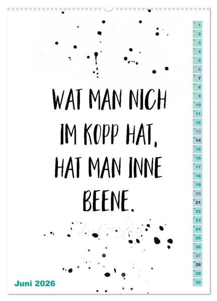 Produktbild: BERLINERISCH Lustige Spr&uuml;che (Wandkalender 2026 DIN A2 hoch), CALVENDO Monatskalender