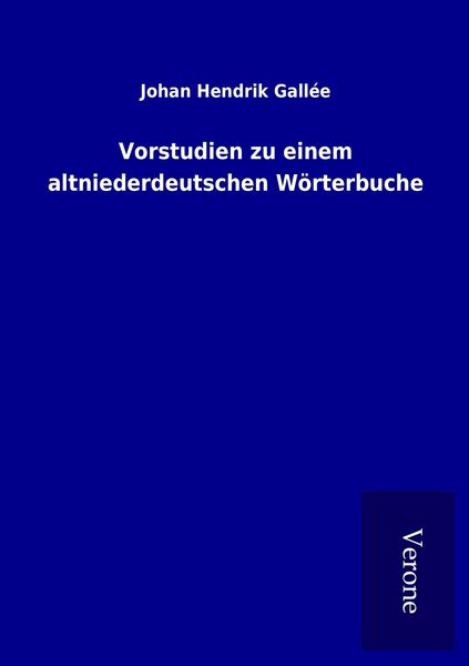Produktbild: Vorstudien zu einem altniederdeutschen W&ouml;rterbuche