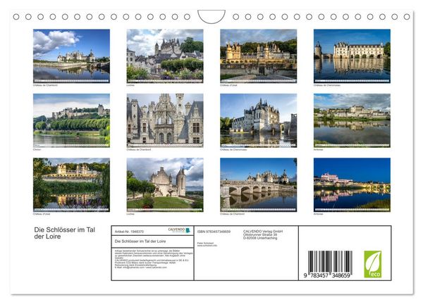 Produktbild: Die Schl&ouml;sser im Tal der Loire (Wandkalender 2026 DIN A4 quer), CALVENDO Monatskalender
