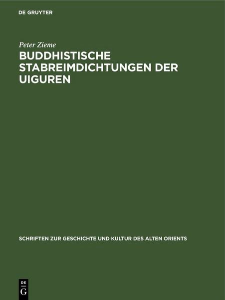 Produktbild: Buddhistische Stabreimdichtungen der Uiguren