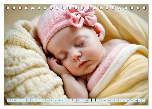 Produktbild: Schlummernde Babys (Tischkalender 2026 DIN A5 quer), CALVENDO Monatskalender
