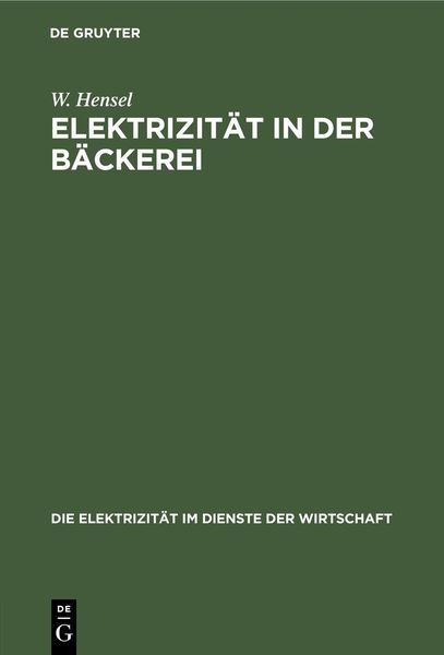 Produktbild: Elektrizit&auml;t in der B&auml;ckerei