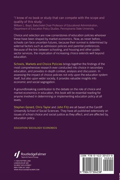 Produktbild: Schools, Markets and Choice Policies