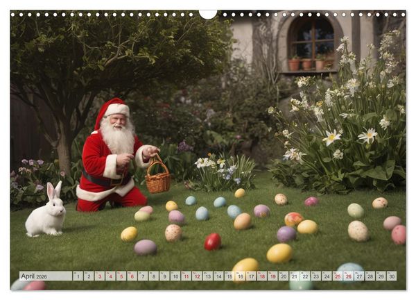 Produktbild: Durch das Jahr mit dem Weihnachtsmann (Wandkalender 2026 DIN A3 quer), CALVENDO Monatskalender